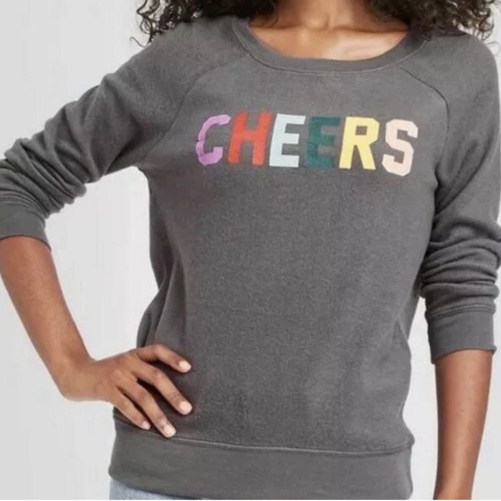 Grayson Threads Gray Fleece Sleepwear Sweatshirt Oversized Long Sleeve Top Sz M